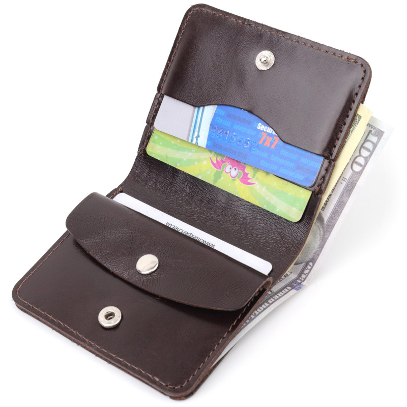 Стильное кожаное портмоне для мужчин Shvigel Коричневый