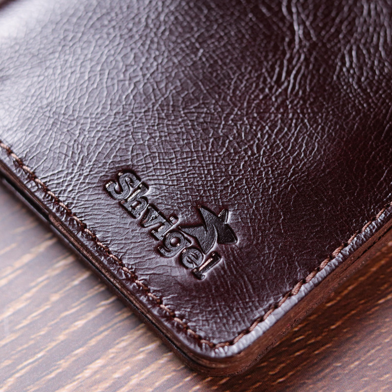 Стильное кожаное портмоне для мужчин Shvigel Коричневый