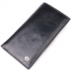 Вертикальный бумажник для мужчин из натуральной кожи ST Leather Черный