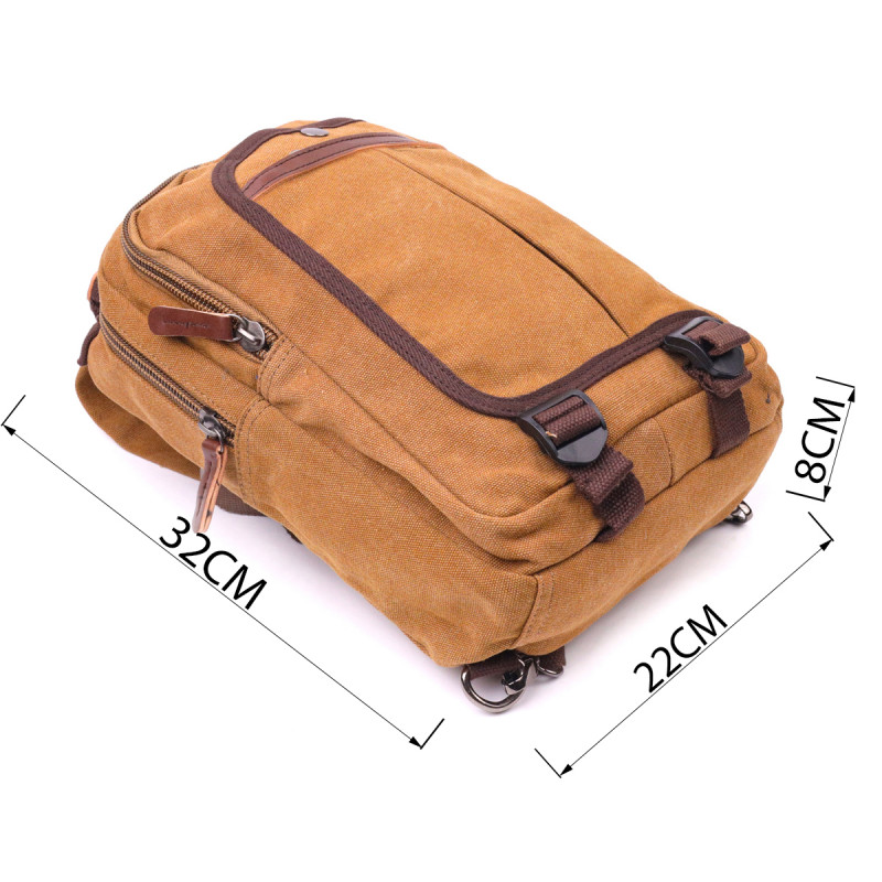 Удобный рюкзак из текстиля Vintage Коричневый