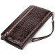 Функциональное портмоне клатч из натуральной кожи CANPELLINI Коричневое