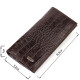 Стильный мужской вертикальный бумажник из натуральной кожи с тиснением под крокодила CANPELLINI Коричневый