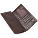 Стильный мужской вертикальный бумажник из натуральной кожи с тиснением под крокодила CANPELLINI Коричневый