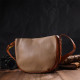 Напівкругла сумка крос-боді з натуральної шкіри Vintage Бежева