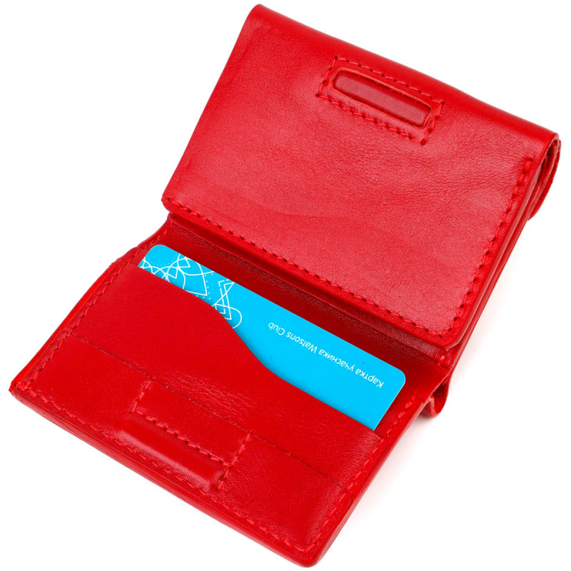 Невелике жіноче портмоне в три складення GRANDE PELLE Червоний