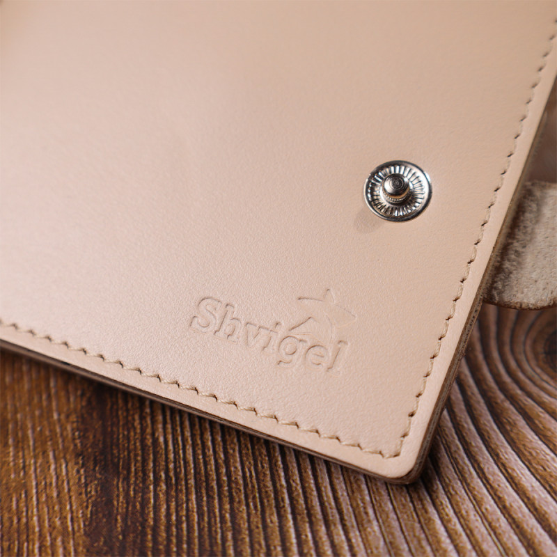 Стильний жіночий гаманець із монетницею шкіряний SHVIGEL Молочний