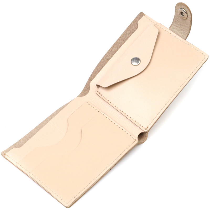 Стильний жіночий гаманець із монетницею шкіряний SHVIGEL Молочний