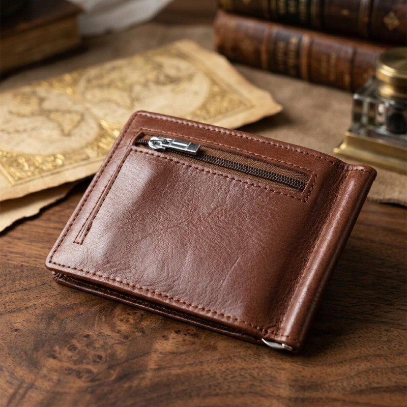 Зручний затискач для грошей із натуральної гладкої шкіри ST Leather Коричневий