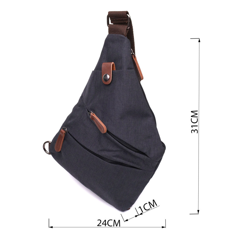 Сумка через плечо для мужчин из текстиля Vintage Черный