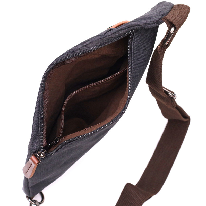 Сумка через плечо для мужчин из текстиля Vintage Черный