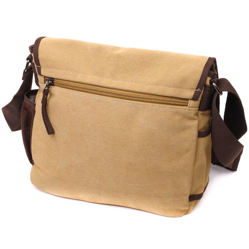 Практична сумка через плече для ноутбука " із щільного текстилю Vintage Пісочний