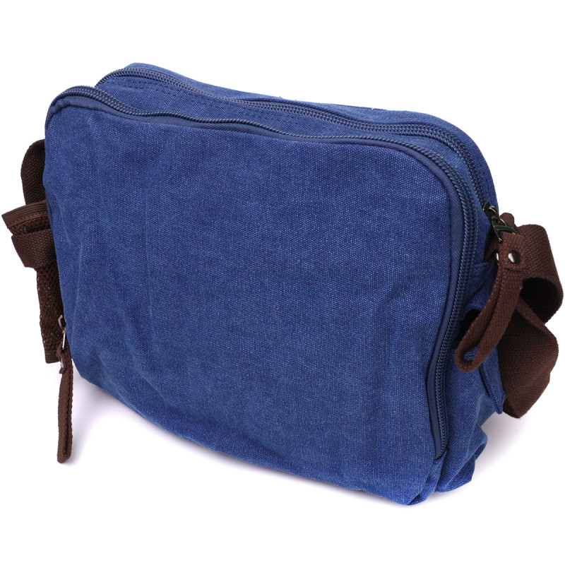 Сумка мессенджер для мужчин из плотного текстиля Vintage Синий