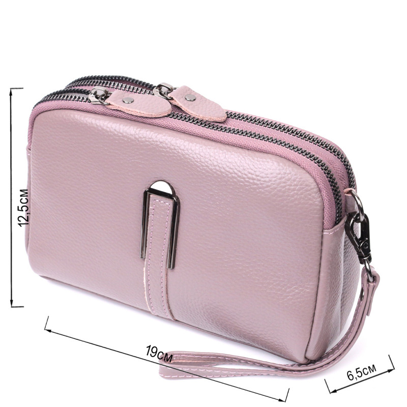 Сумка женская интересного цвета на два отделения из натуральной кожи Vintage Фиолетовая