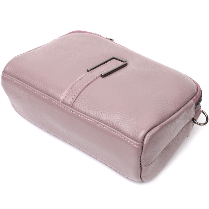 Сумка женская интересного цвета на два отделения из натуральной кожи Vintage Фиолетовая