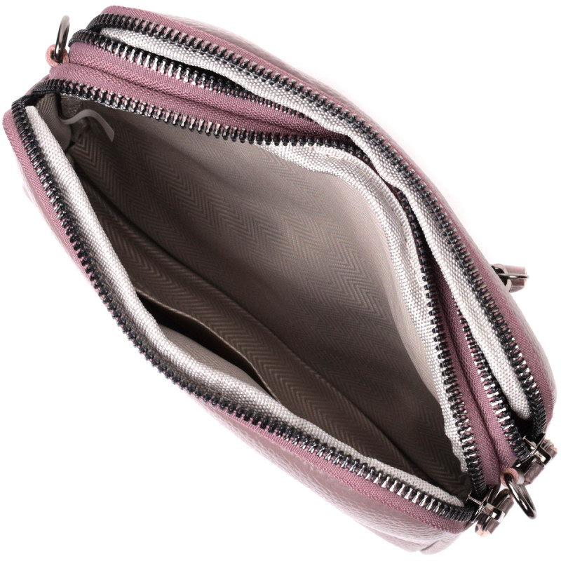 Сумка женская интересного цвета на два отделения из натуральной кожи Vintage Фиолетовая