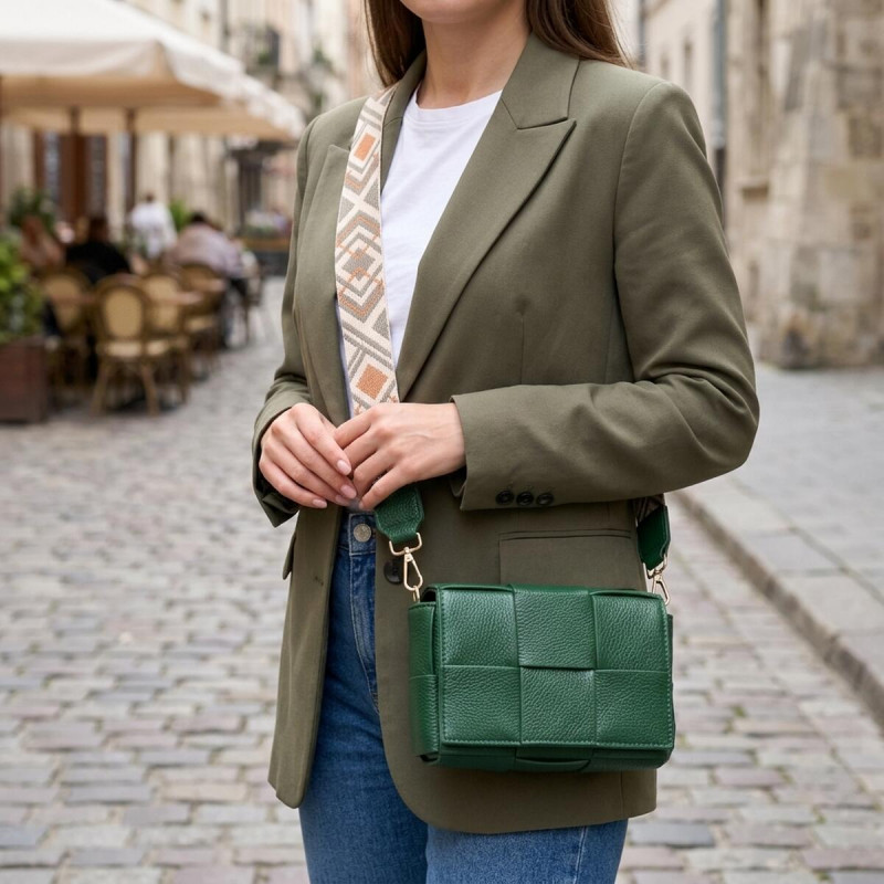 Компактна вечірня сумка для жінок з палітурками з натуральної шкіри Vintage Зелена