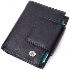 Портмоне для женщин в классическом цвете с интересной монетницей ST Leather Черный