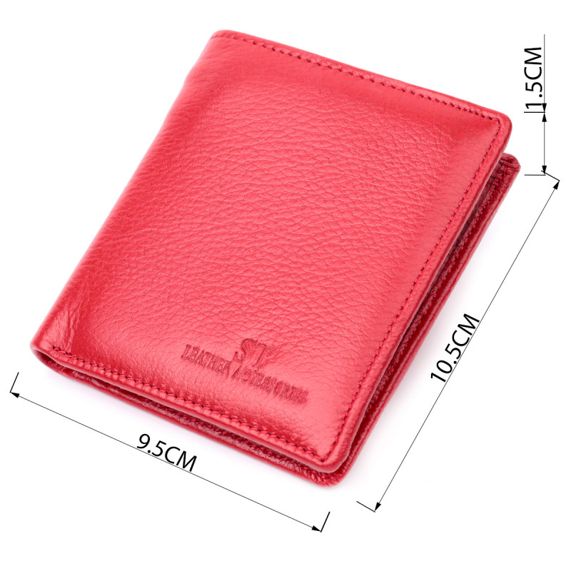Яркий женский кошелек из натуральной кожи ST Leather Красный