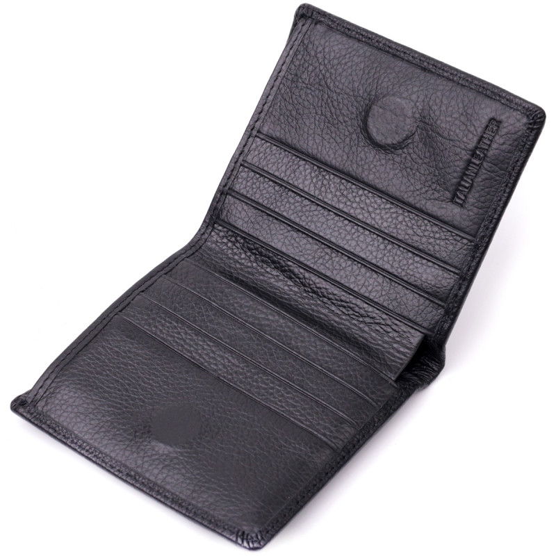 Женский кошелек в классическом черном цвете из натуральной кожи ST Leather Черный