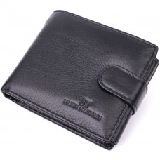 Качественный горизонтальный бумажник из натуральной кожи ST Leather Черный