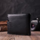 Качественный горизонтальный бумажник из натуральной кожи ST Leather Черный