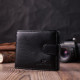 Качественный горизонтальный бумажник из натуральной кожи ST Leather Черный