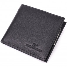 Гаманець середнього розміру з оригінальною монетницею ST Leather Чорний