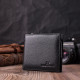 Кошелек среднего размера с оригинальной монетницей из натуральной кожи ST Leather Черный