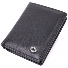 Бумажник вертикального формата из натуральной кожи ST Leather Черный