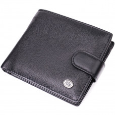 Горизонтальное мужское портмоне из натуральной кожи ST Leather Черный