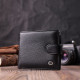 Горизонтальное мужское портмоне из натуральной кожи ST Leather Черный
