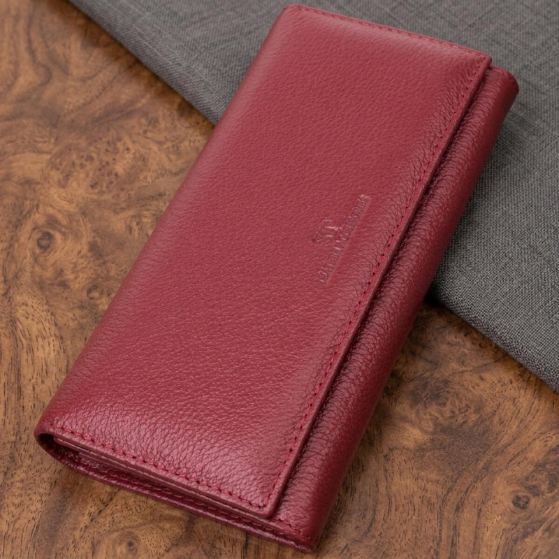 Женский оригинальный кошелек из натуральной кожи ST Leather Бордовый