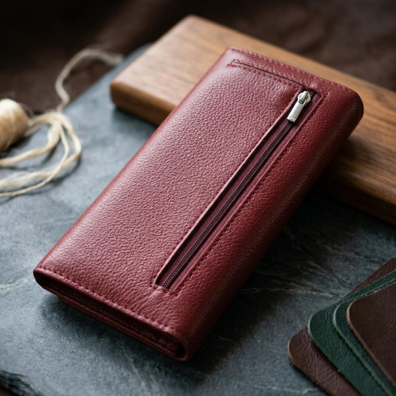 Женский оригинальный кошелек из натуральной кожи ST Leather Бордовый