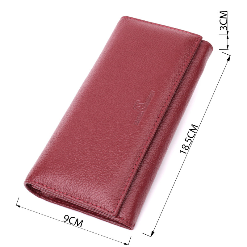Женский оригинальный кошелек из натуральной кожи ST Leather Бордовый