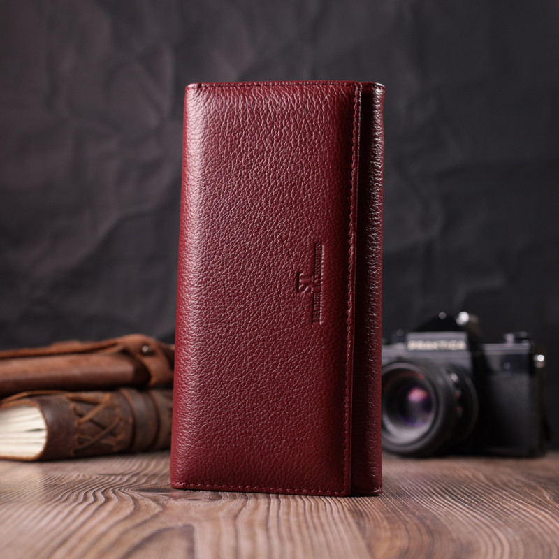 Женский оригинальный кошелек из натуральной кожи ST Leather Бордовый
