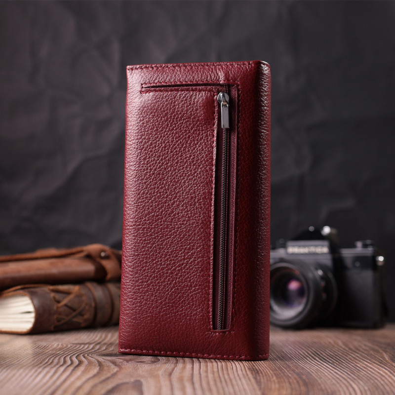 Женский оригинальный кошелек из натуральной кожи ST Leather Бордовый