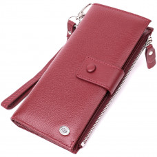 Вертикальный женский кошелек-клатч из натуральной кожи ST Leather Бордовый