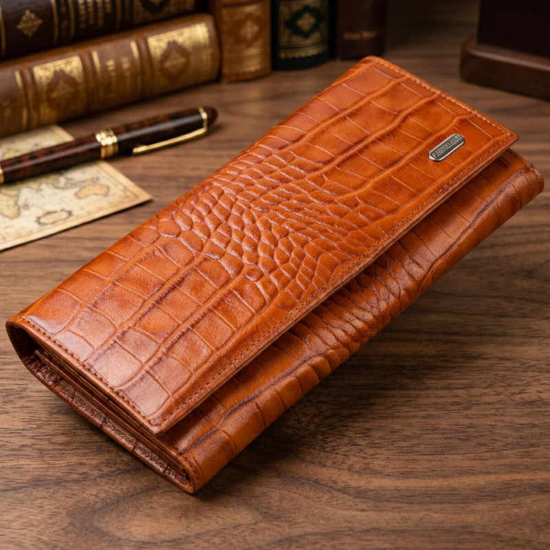 Жіночий шкіряний гаманець для карток купюр та монет CANPELLINI Рудий