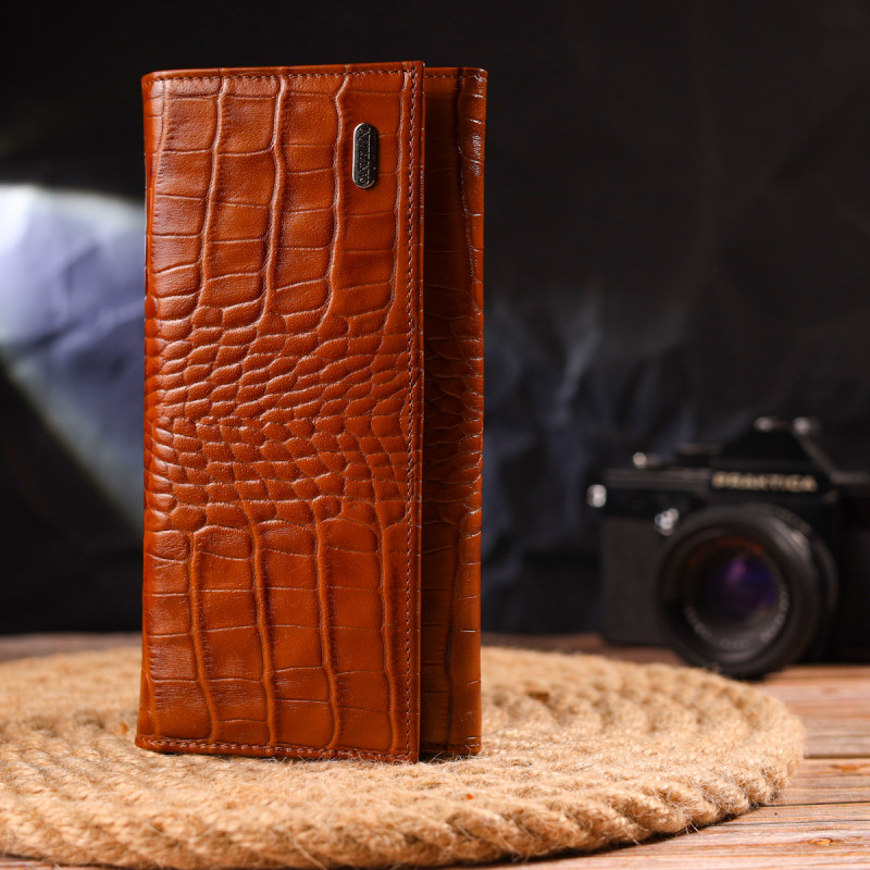 Жіночий шкіряний гаманець для карток купюр та монет CANPELLINI Рудий