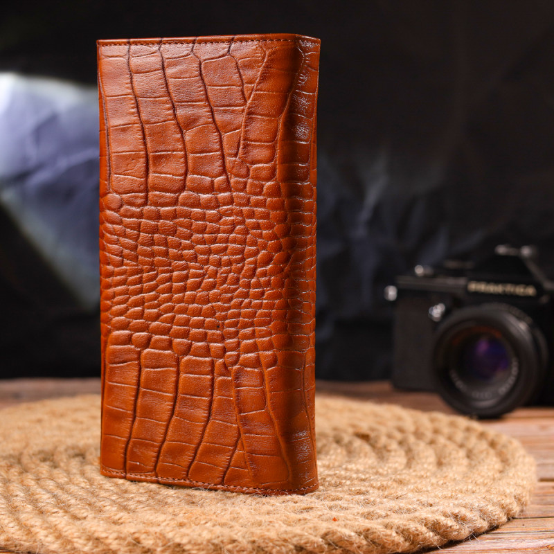 Жіночий шкіряний гаманець для карток купюр та монет CANPELLINI Рудий