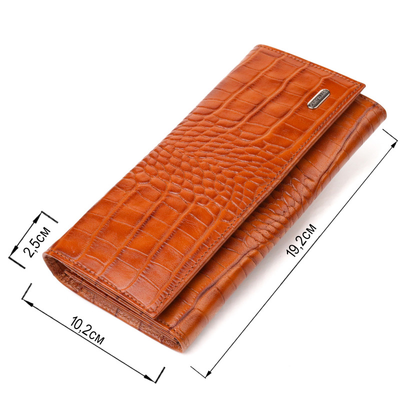 Жіночий шкіряний гаманець для карток купюр та монет CANPELLINI Рудий