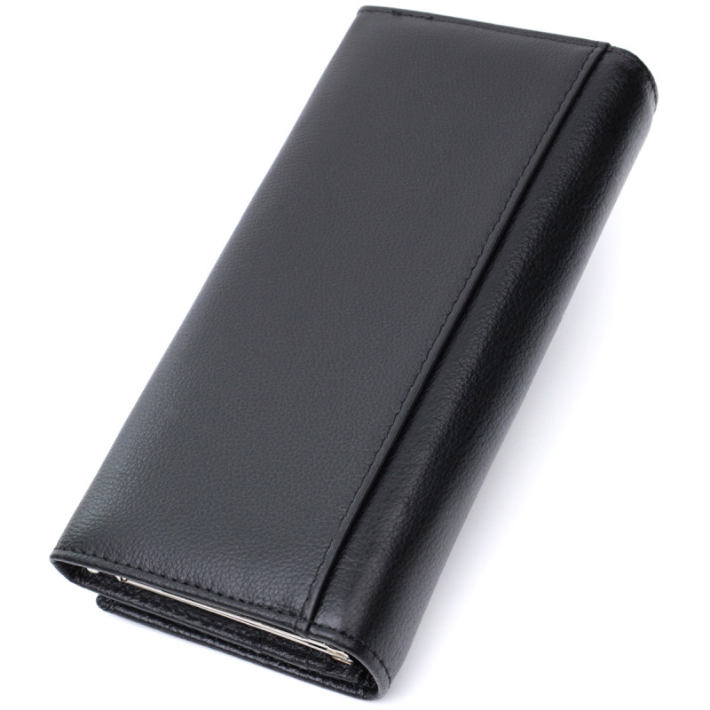 Женский классический кошелек из натуральной кожи ST Leather Черный