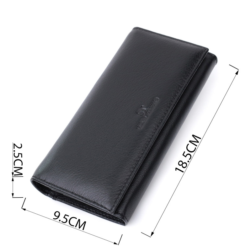Женский классический кошелек из натуральной кожи ST Leather Черный