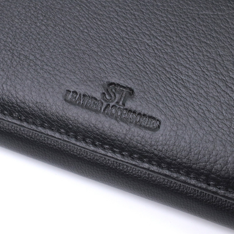 Женский классический кошелек из натуральной кожи ST Leather Черный