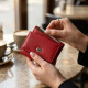 Компактное женское портмоне с монетницей из натуральной кожи ST Leather Красный