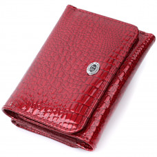 Стильный женский фактурный кошелек из натуральной кожи ST Leather Красный