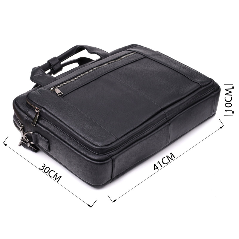 Портфель для мужчин из натуральной кожи Vintage Черный