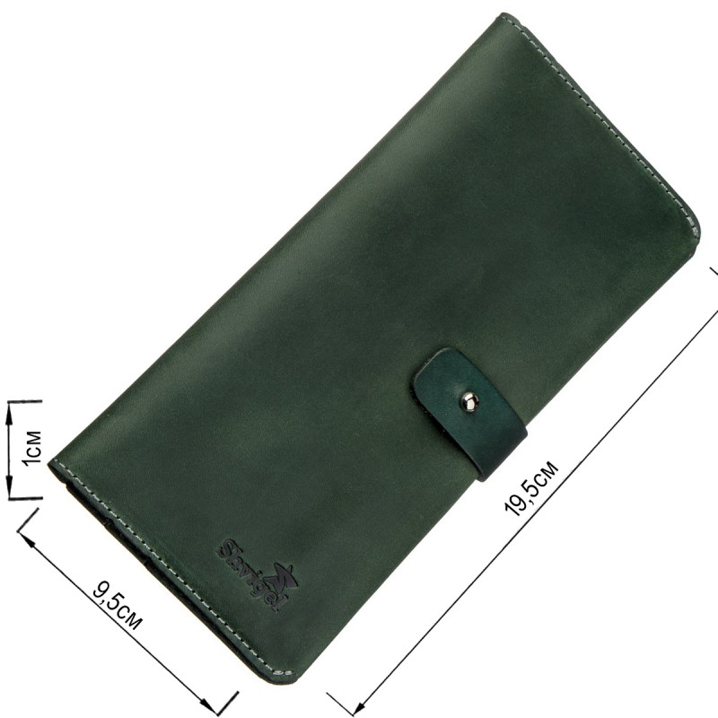 Бумажник из винтажной кожи SHVIGEL Зеленый