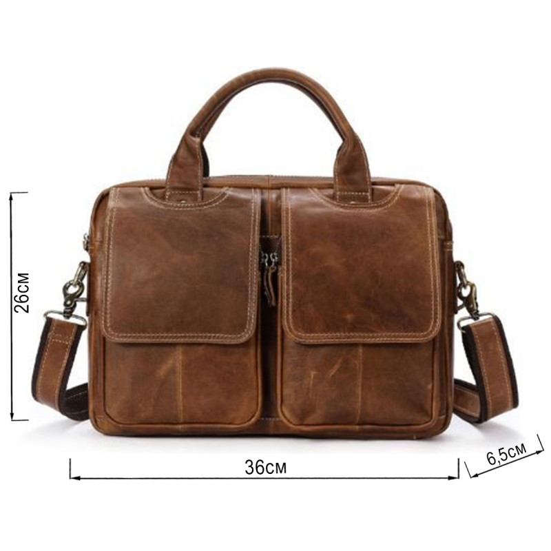 Сумка для ноутбуку з натуральної шкіри Vintage Коричнева