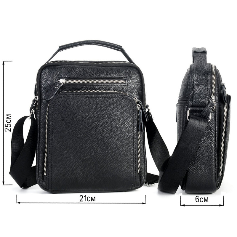 Сумка мессенджер кожаная Vintage Черная